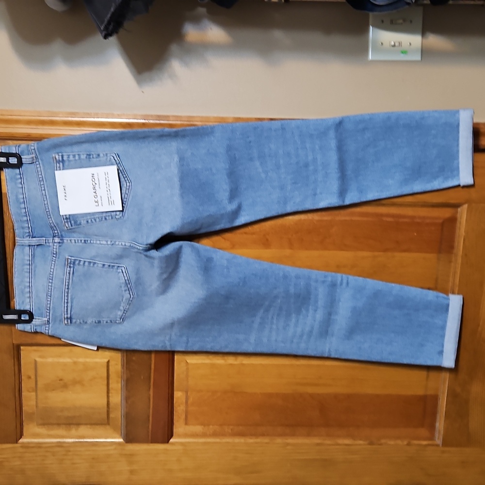 Frame Le Garcon Mid-Rise Straight Cuffed Denim Jeans-NWT - Picture 7 of 15
